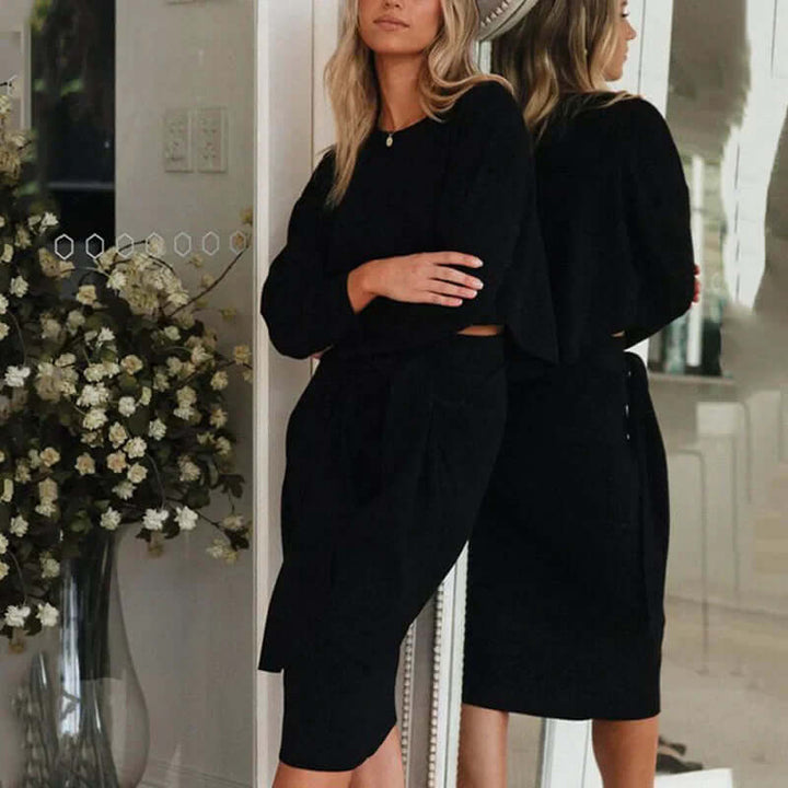 Women's  Cropped Sweater & Midi Skirt