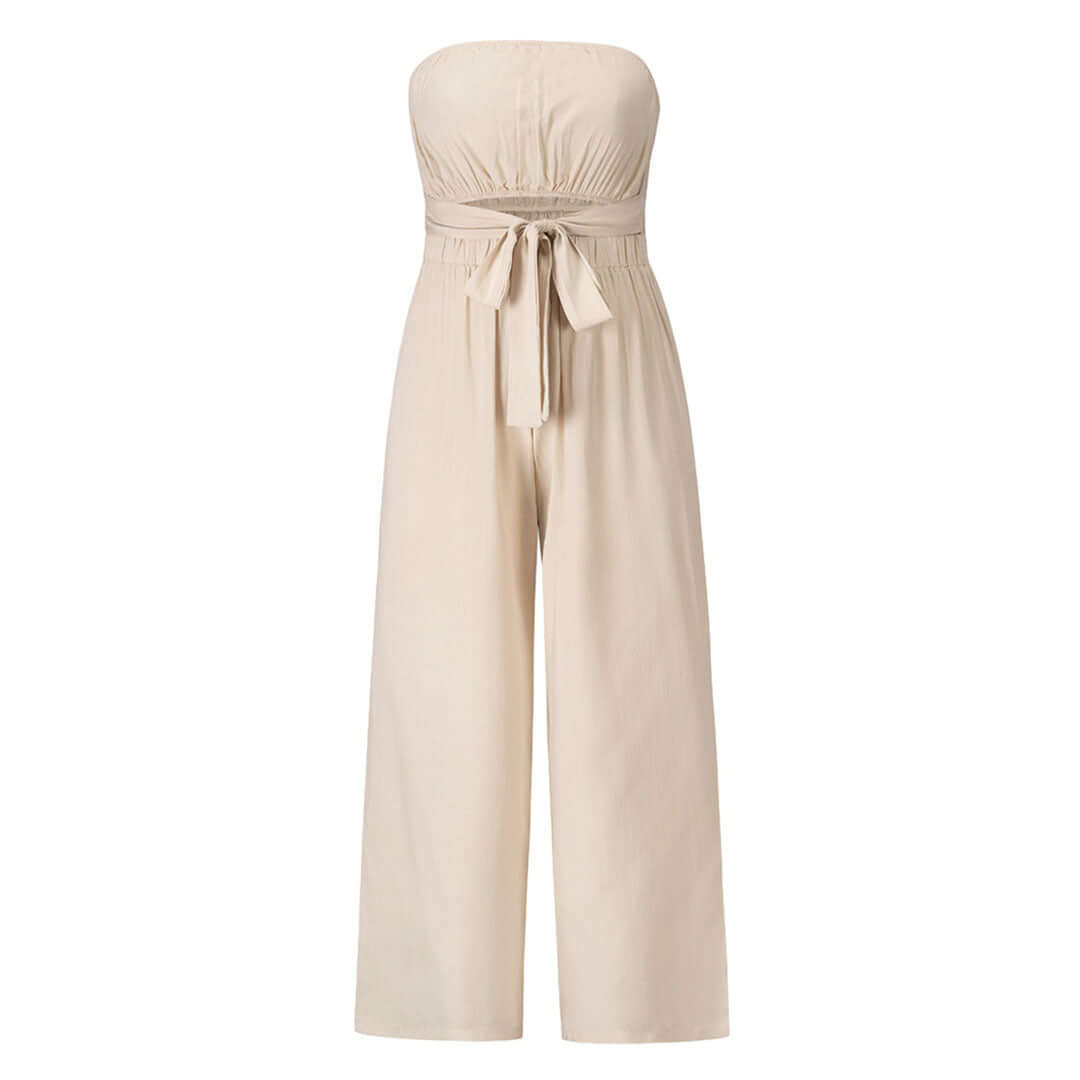Women's Strapless Casual Jumpsuit with Elasticated Waist