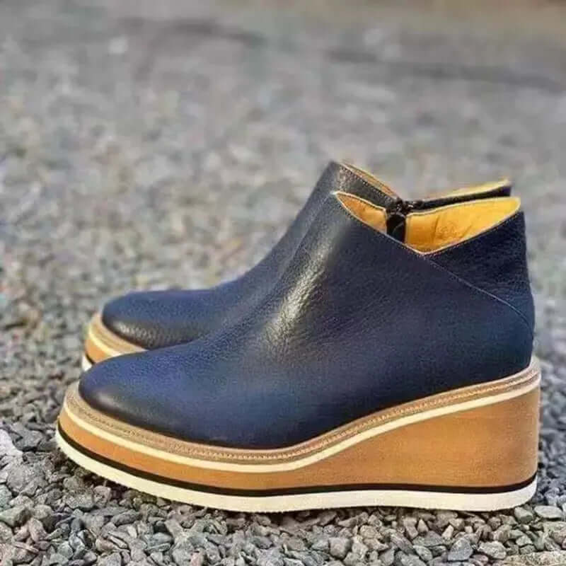 Women's Platform Ankle Boots with Zip