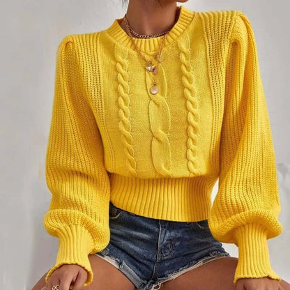 Women's Knitted Lantern Sleeve Sweater