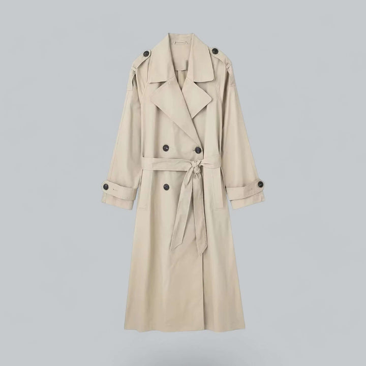 Elegant Double Breasted Belted Ladies Trench Coat