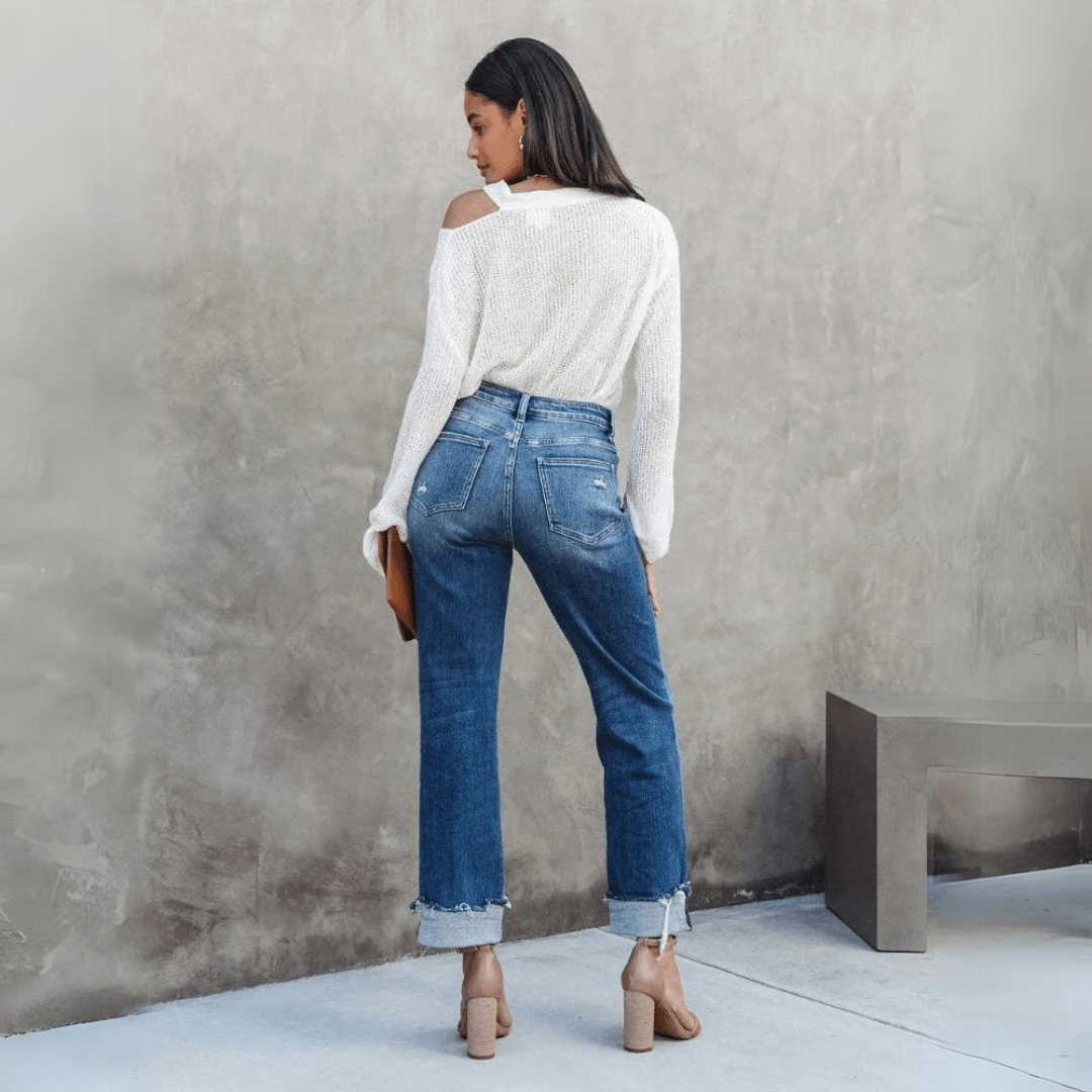 Women's Relaxed Fit Irregular Waist Jeans