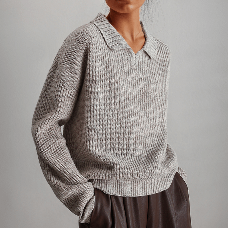 Women's Loose Knitted Jumper - Long Sleeve