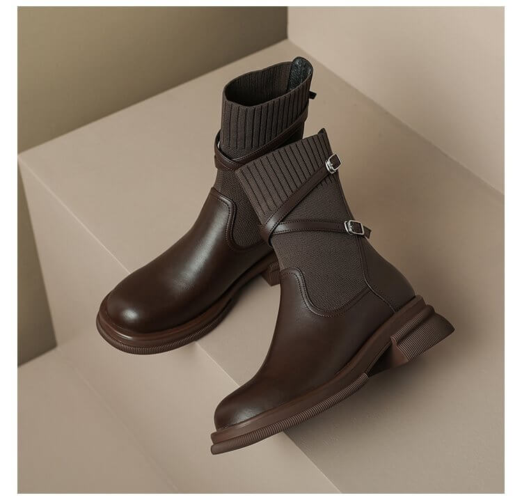 Women's Retro Platform Heel Boots
