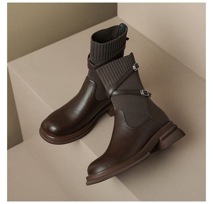 Women's Retro Platform Heel Boots