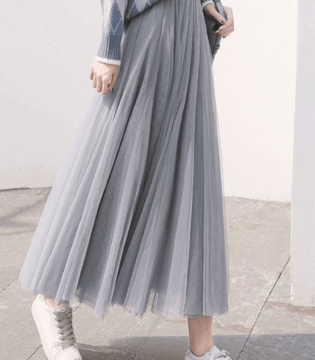 Women's Ankle-Length High-Waist Flowing Skirt