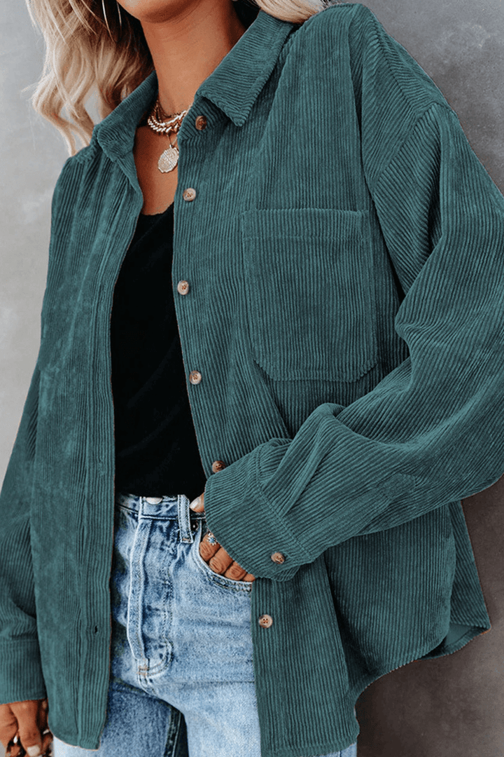 Women's Relaxed Fit Drop Shoulder Long Sleeve Shirt