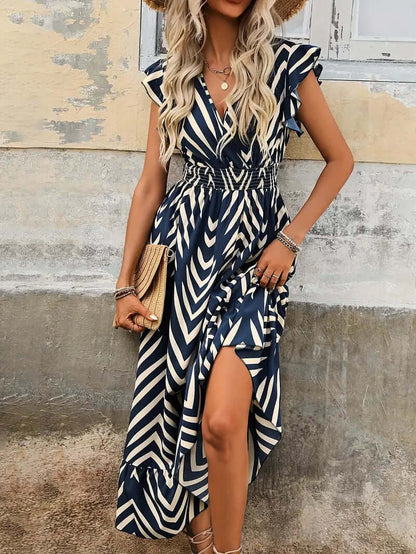 Printed Smocked Waist Dress