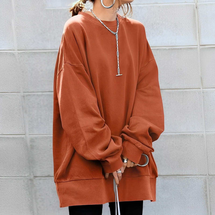 Women's Oversized Cotton Pullover Sweatshirt