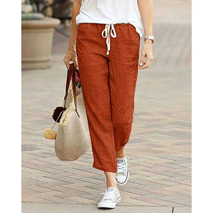 Women's Relaxed Fit Cropped Drawstring Trousers