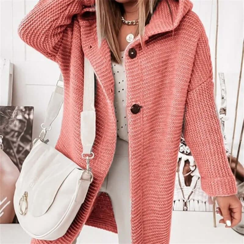 Women's Cashmere Hooded Cardigan Sweater