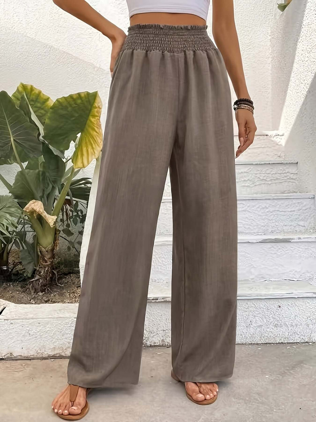 Women's High-Waisted Wide-Leg Pants