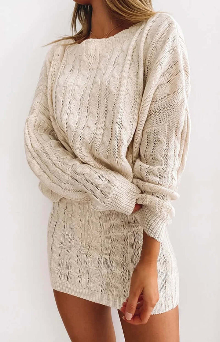 Women's Cable Knit Two-Piece Set