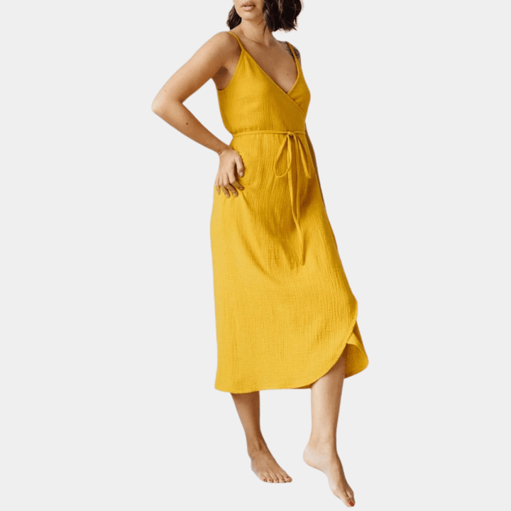 Elegant Wrap Midi Dress