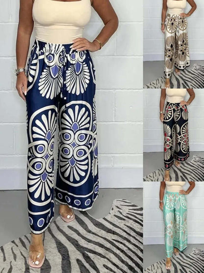 Women's Geometric Print Palazzo Pants