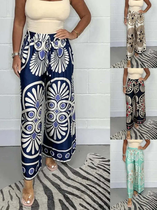 Women's Geometric Print Palazzo Pants