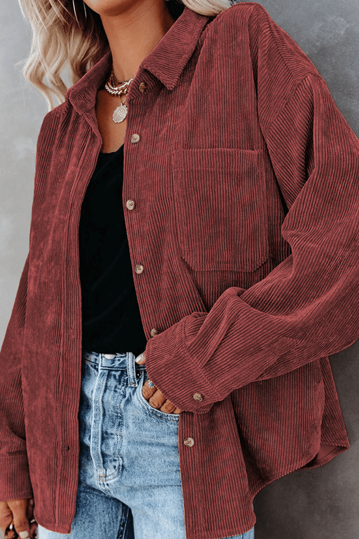 Women's Relaxed Fit Drop Shoulder Long Sleeve Shirt