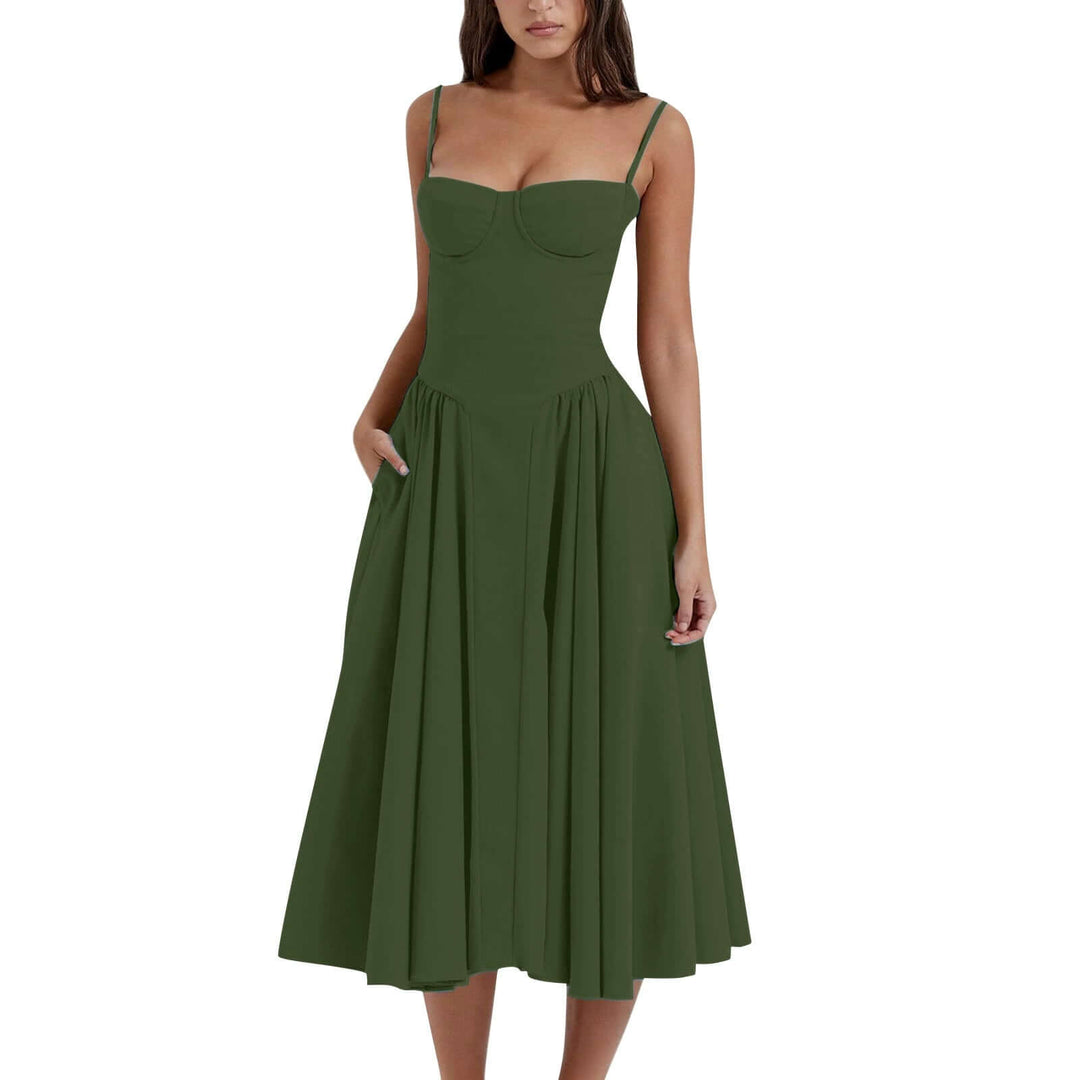 Women's Elegant Bustier Midi Dress