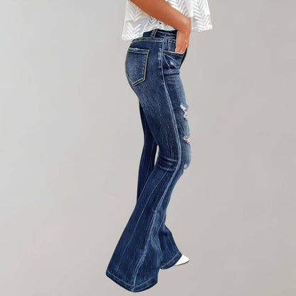 Women's Flared Ripped Jeans