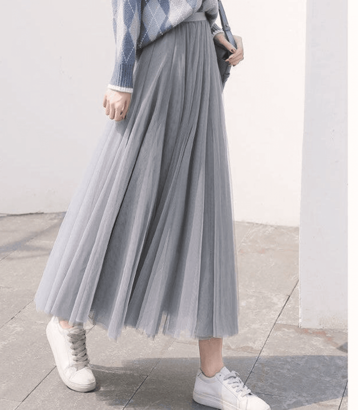 Women's Ankle-Length High-Waist Flowing Skirt