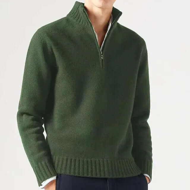 Men's Half-Zip Warm Wool-Blend Sweater