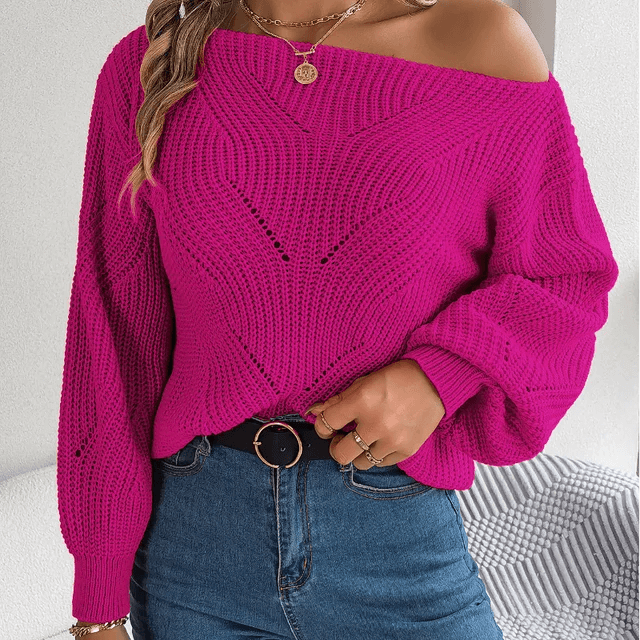 Women's Off-Shoulder Knitted Sweater