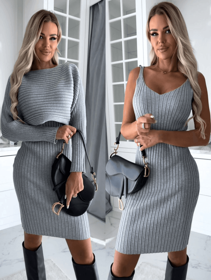 Women's Knit Sleeveless Dress & Sweater Set