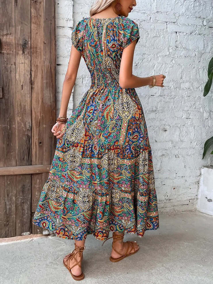 Women's Summer V-Neck Midi Dress