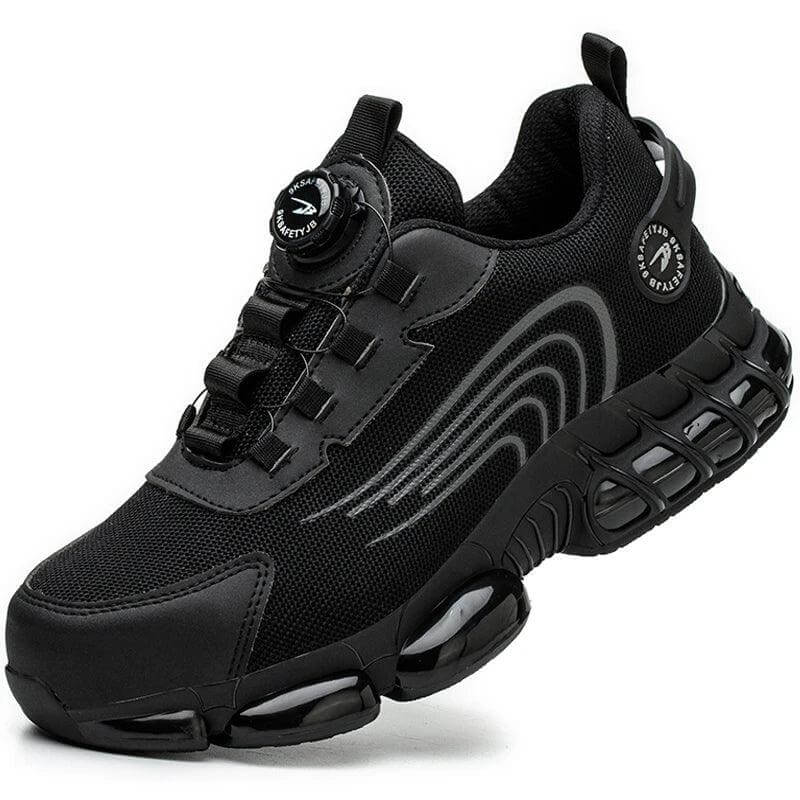 Men's Steel Toe Work Safety Shoes with Rotating Buckle