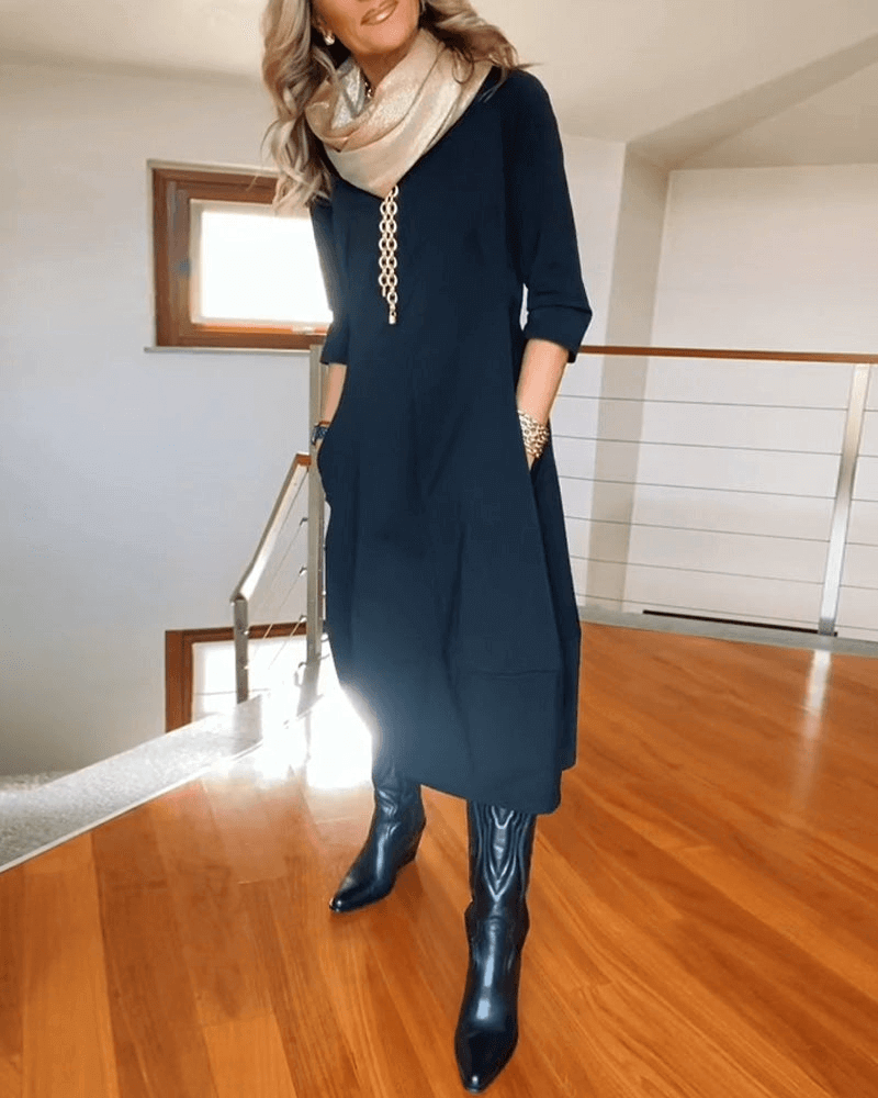Women's Pleated Midi Dress
