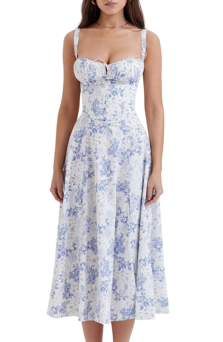 Printed Bustier Dress