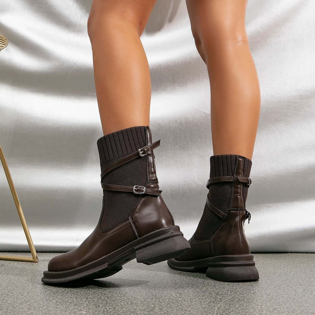 Women's Retro Platform Heel Boots