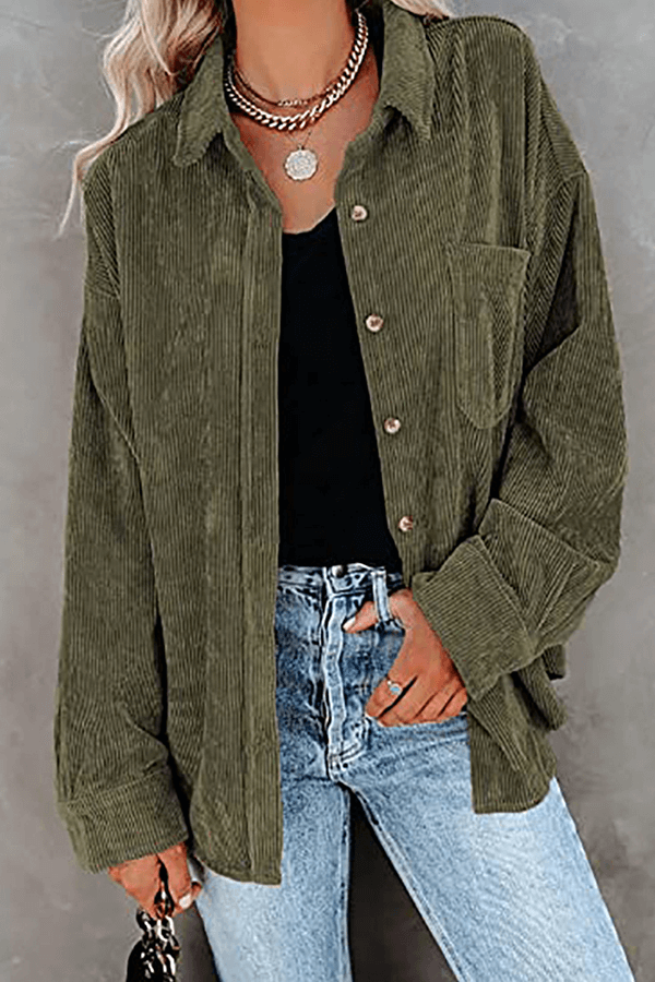 Women's Relaxed Fit Drop Shoulder Long Sleeve Shirt