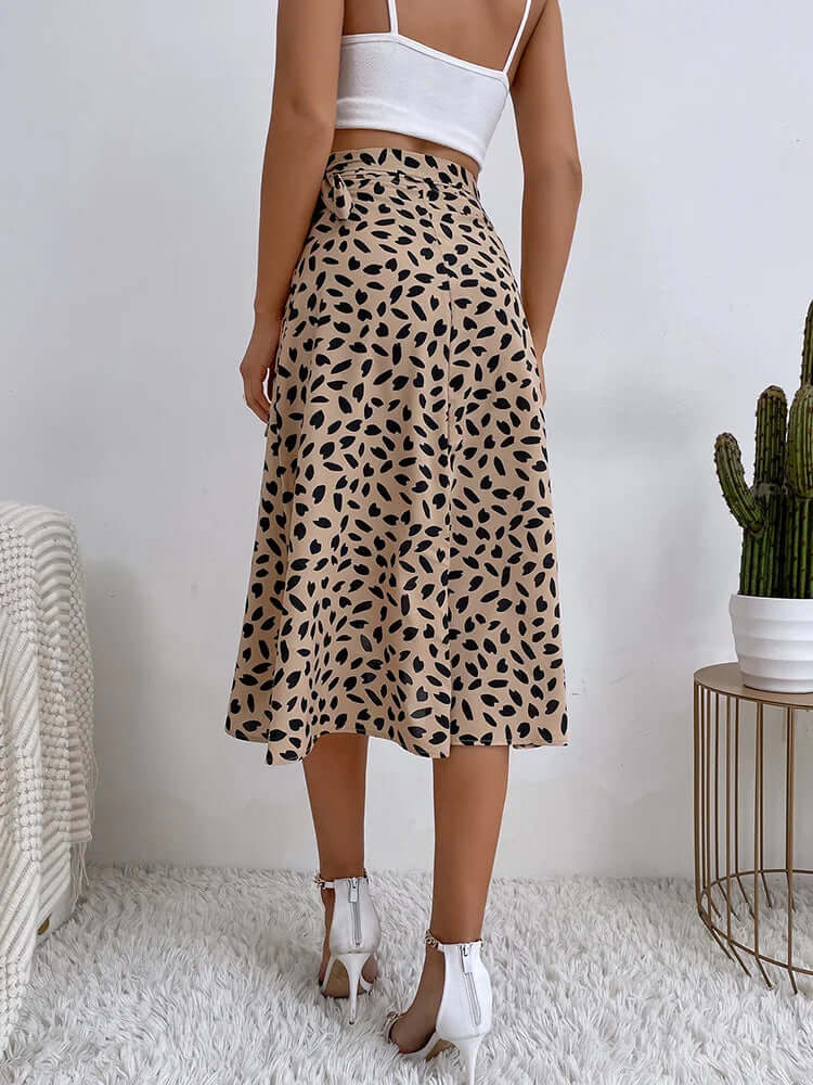 Printed Wrap Midi Skirt - Adjustable Fit