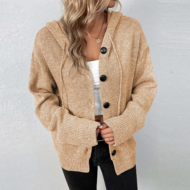Women's Hooded Knitted Cardigan