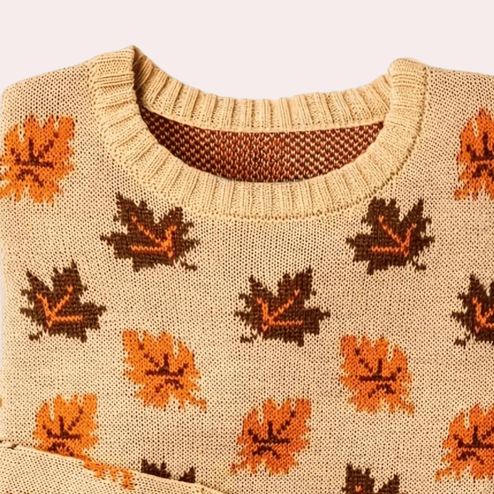 Women's Knitted Leaf Pattern Jumper