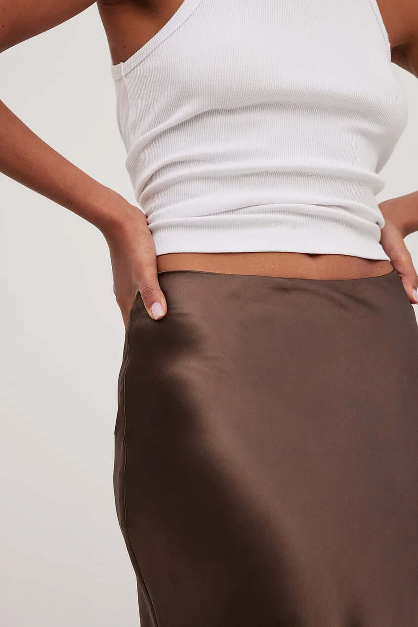 Satin Maxi Skirt - Flowing A-Line