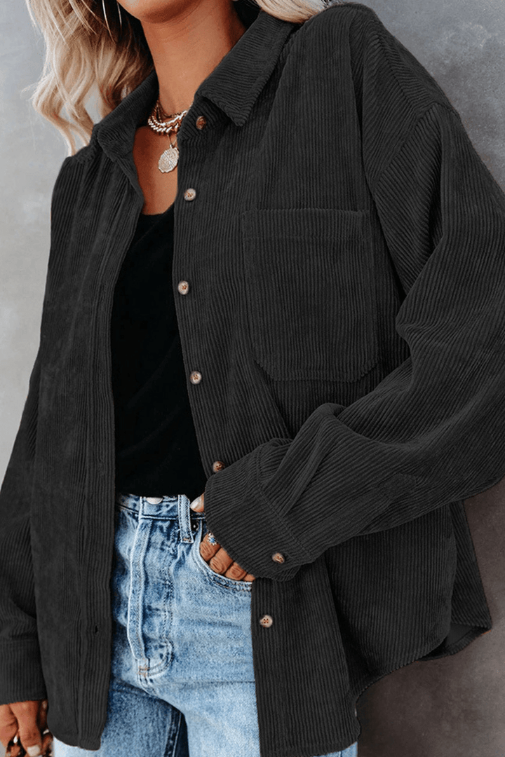 Women's Relaxed Fit Drop Shoulder Long Sleeve Shirt