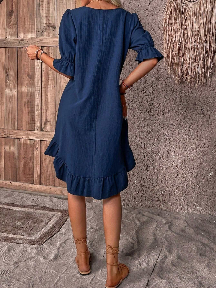 Women's Casual Midi Dress - Polyester