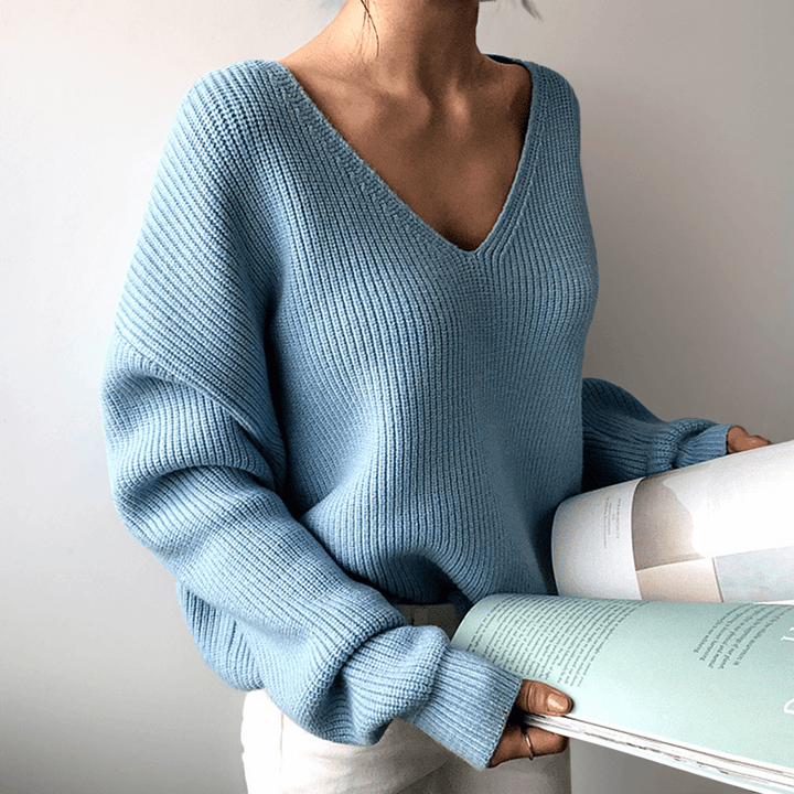 Women's Relaxed Fit V-Neck Sweater