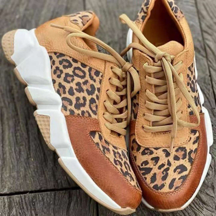 Leopard Print Chunky Sole Trainers for Women