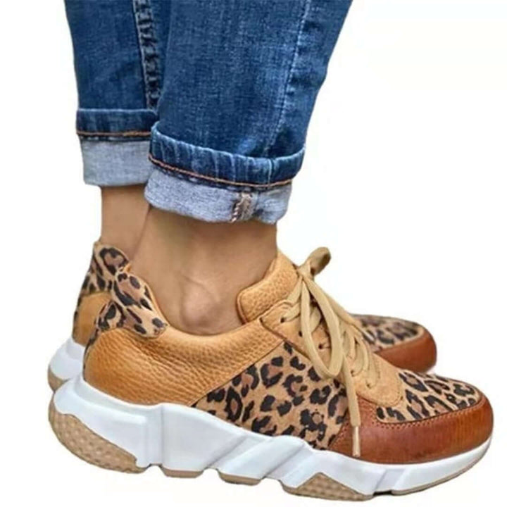 Leopard Print Chunky Sole Trainers for Women