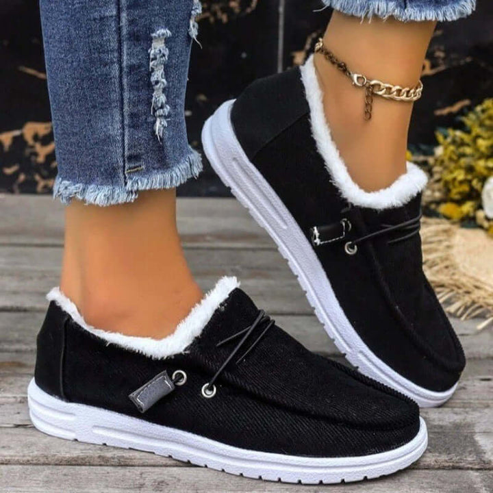 Women's Velvet Lace-Up Flat Ankle Boots