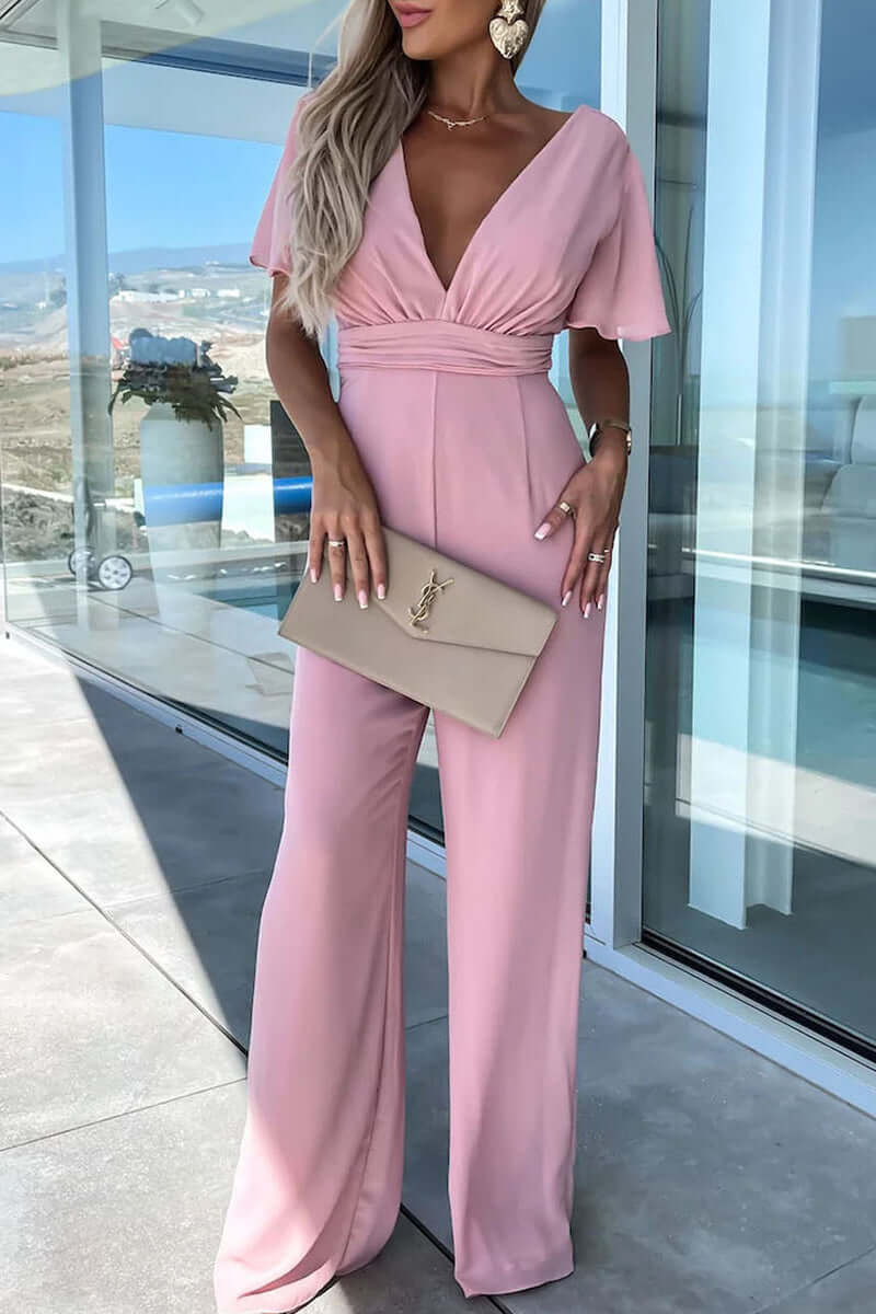 Women's Casual V-Neck Jumpsuit