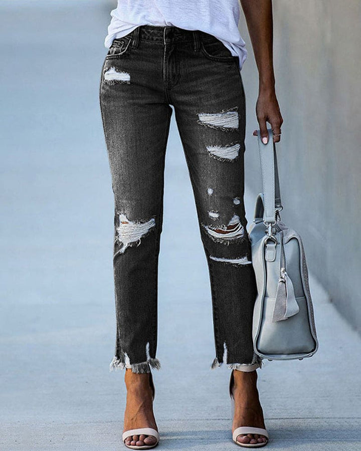 Women's Ripped Casual Denim Jeans