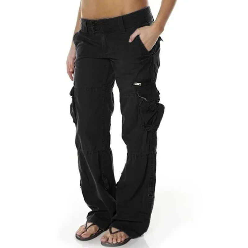 Low Waist Cargo Trousers - Casual