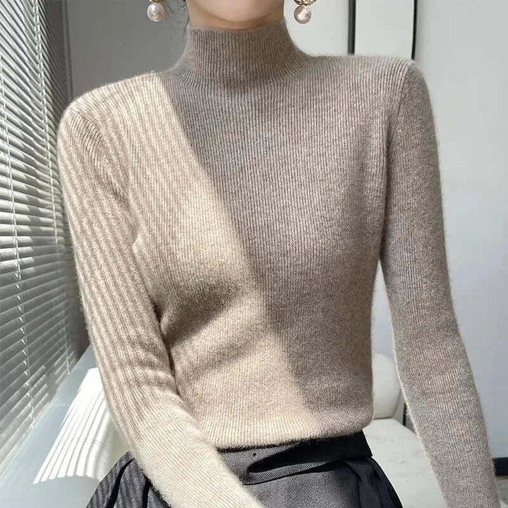 Women's Knitted Half Turtleneck Sweater