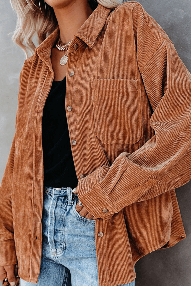 Women's Relaxed Fit Drop Shoulder Long Sleeve Shirt