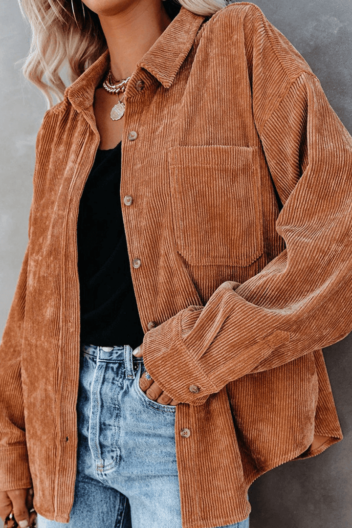 Women's Relaxed Fit Drop Shoulder Long Sleeve Shirt