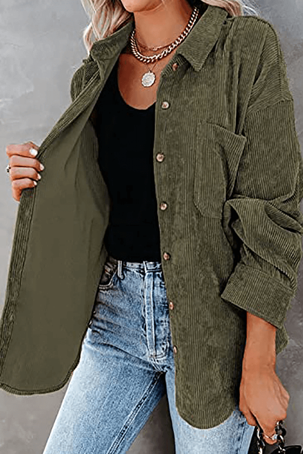 Women's Relaxed Fit Drop Shoulder Long Sleeve Shirt